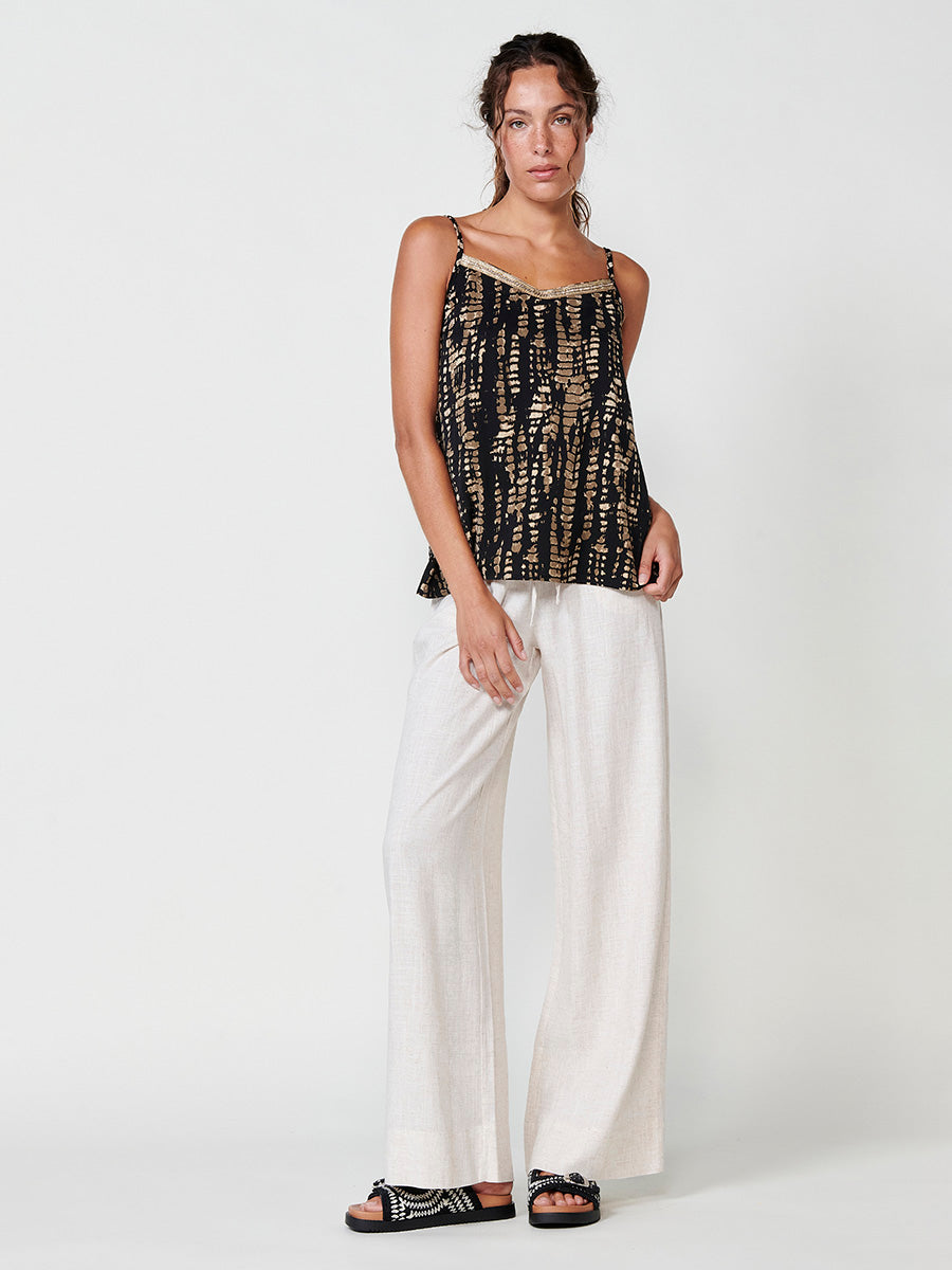 Blusa Mujer Tirantes Estampado Tie Dye – Koroshi Negra
