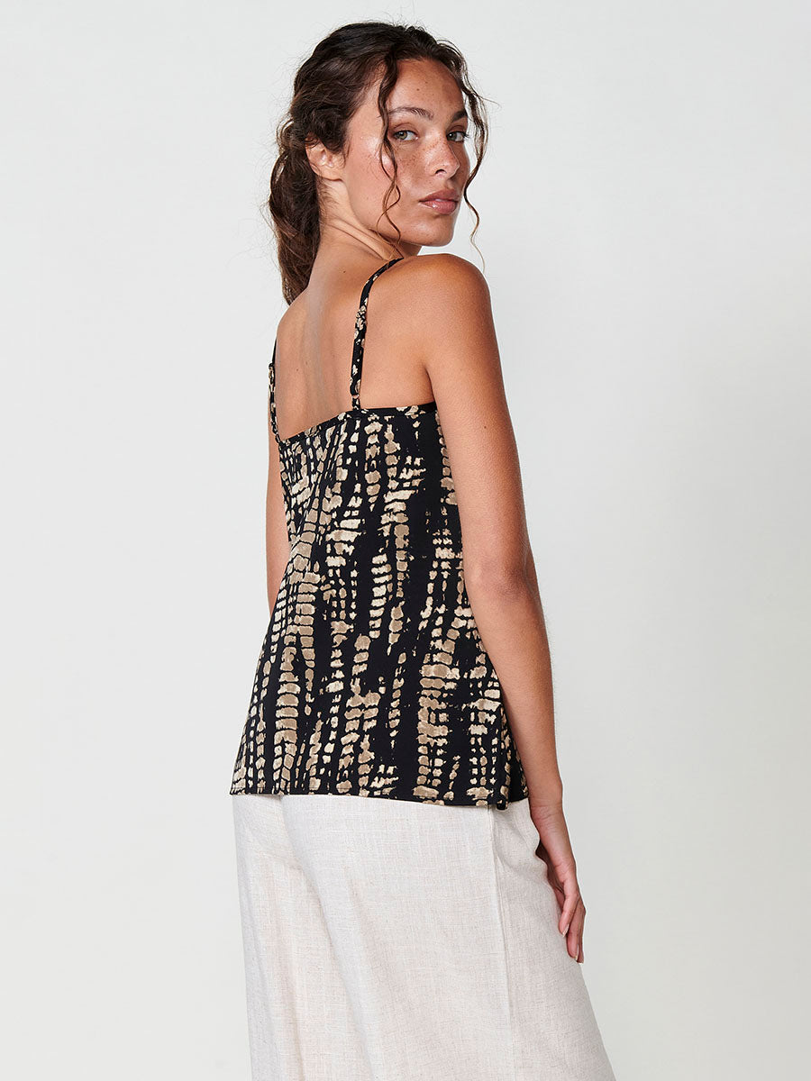Blusa Mujer Tirantes Estampado Tie Dye – Koroshi Negra