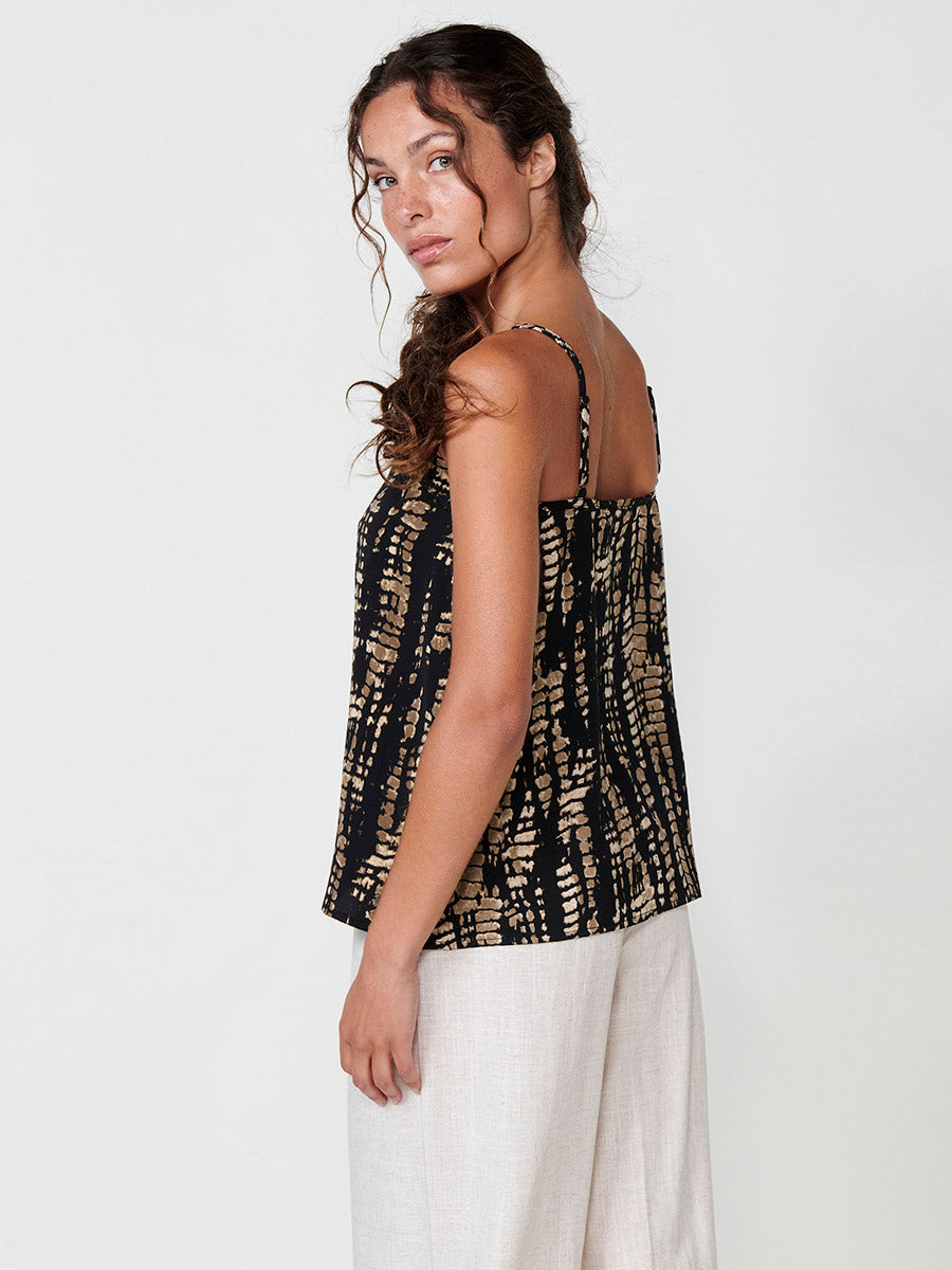Blusa Mujer Tirantes Estampado Tie Dye – Koroshi Negra