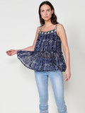 Blusa Mujer Tirantes Estampado Animal – Koroshi Azul