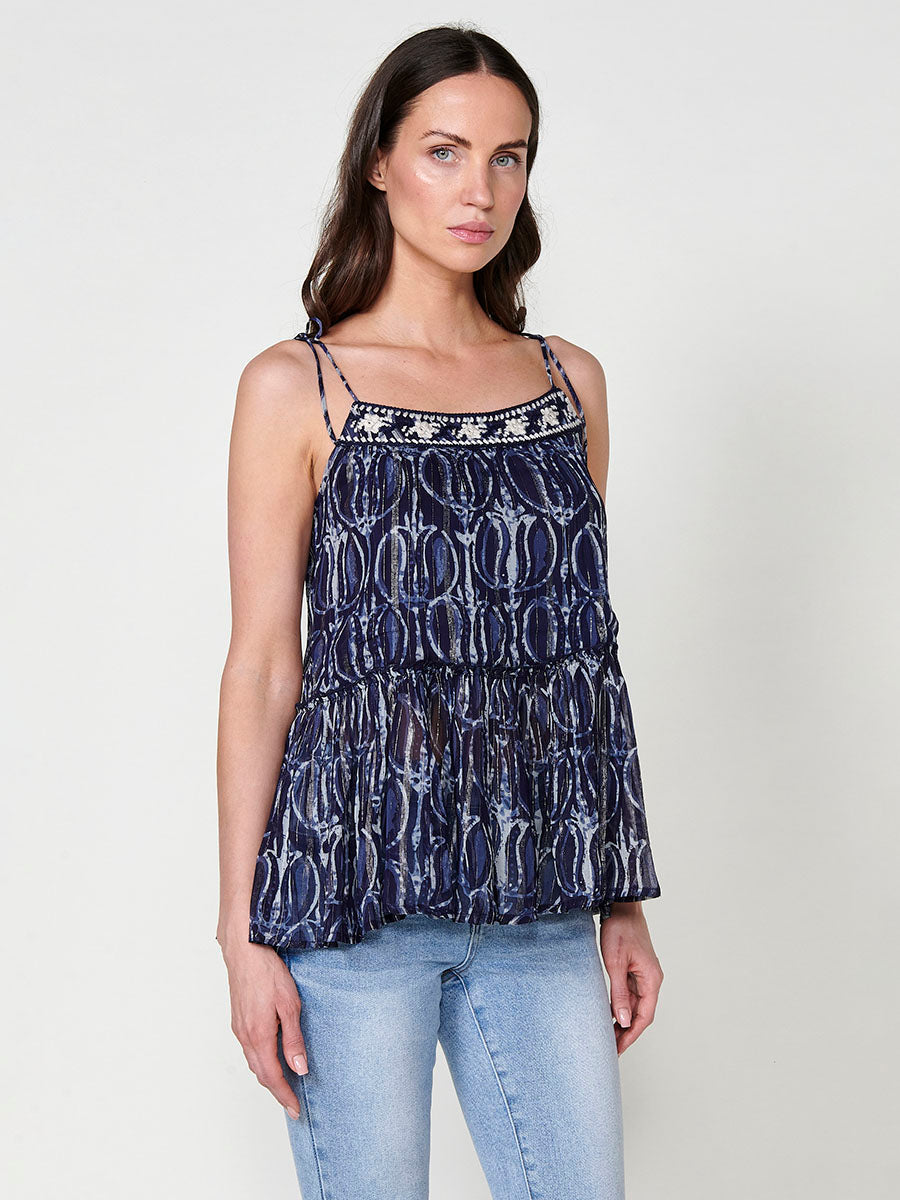 Blusa Mujer Tirantes Estampado Animal – Koroshi Azul