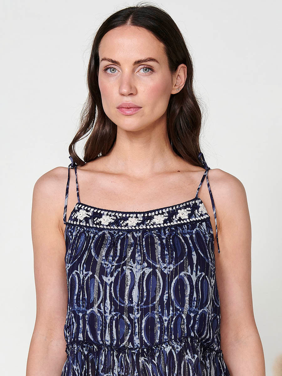 Blusa Mujer Tirantes Estampado Animal – Koroshi Azul