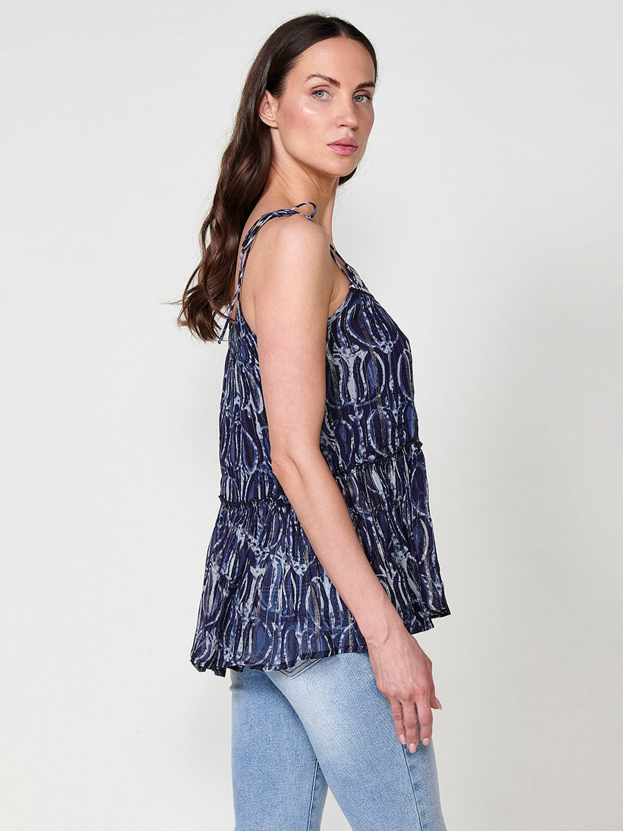 Blusa Mujer Tirantes Estampado Animal – Koroshi Azul