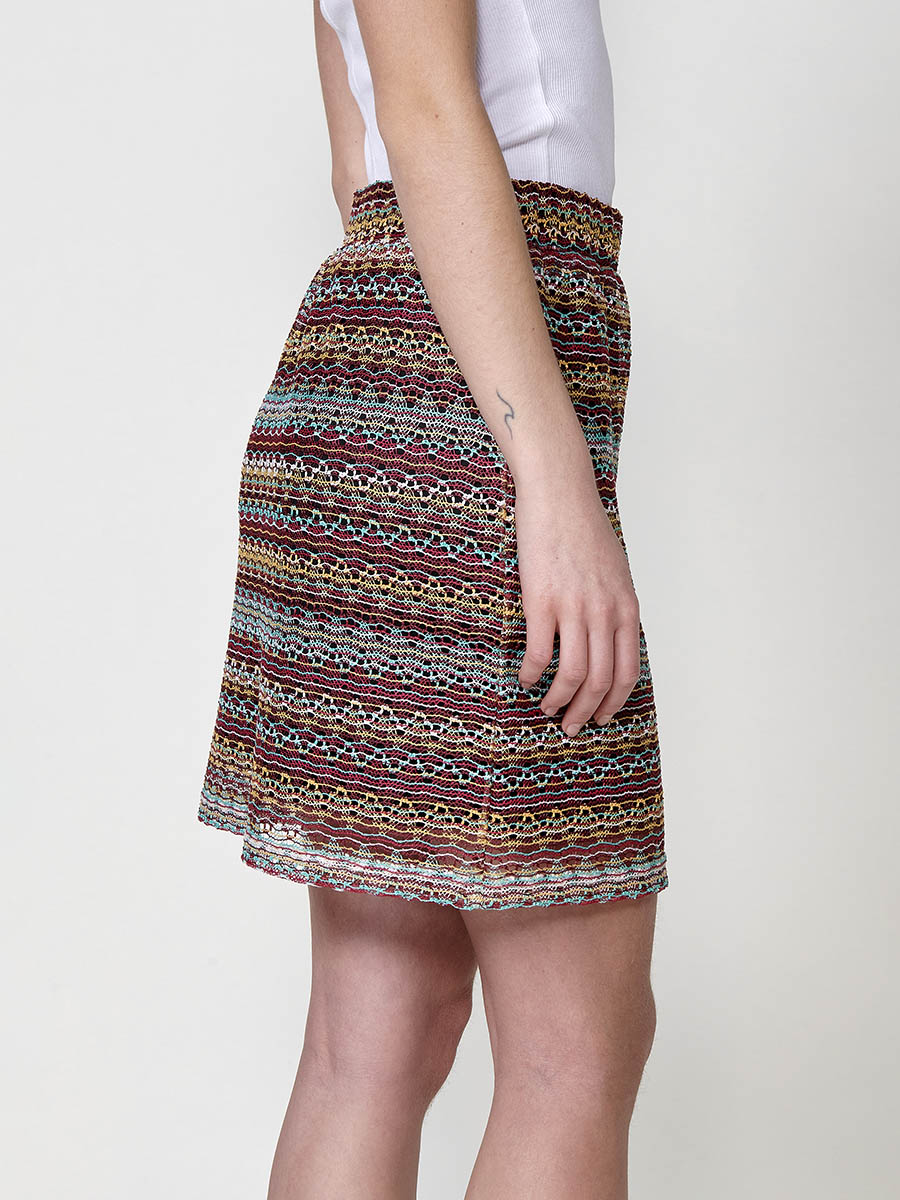 Falda Corta Crochet Mujer – Koroshi Multicolor