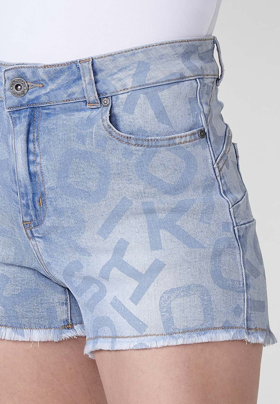 Short Vaquero Mujer Push Up Tiro Medio Bajo Deshilachado – Koroshi 2512PS80