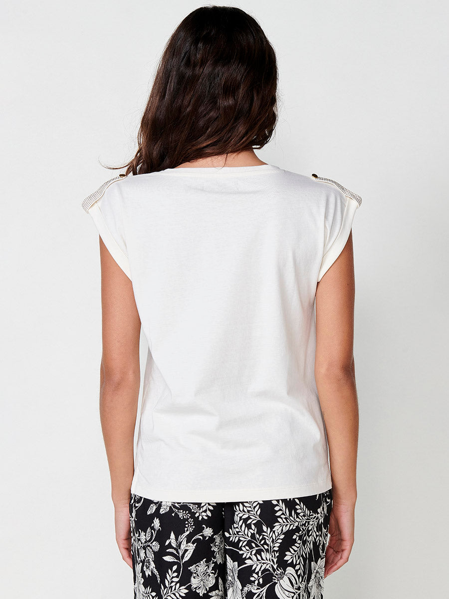 Camiseta Mujer Manga Corta Algodón Bolsillo Frontal – Koroshi 2512TP16