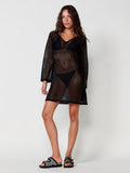 Vestido Mujer playero de crochet calado – Koroshi negro
