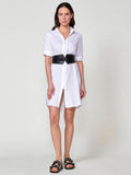 Vestido Mujer camisero de lino largo a rodilla – Koroshi 2512VS02