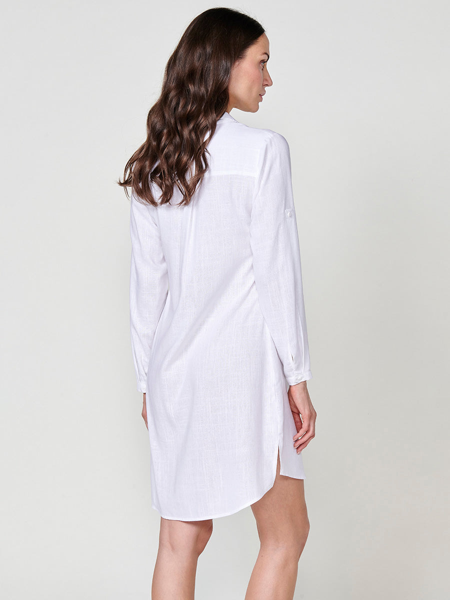 Vestido Mujer camisero de lino largo a rodilla – Koroshi 2512VS02