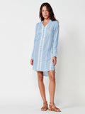 Vestido Mujer camisero largo a rodilla con cuello mao – Koroshi azul