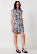 Vestido Mujer corto estampado ikat – Koroshi negro