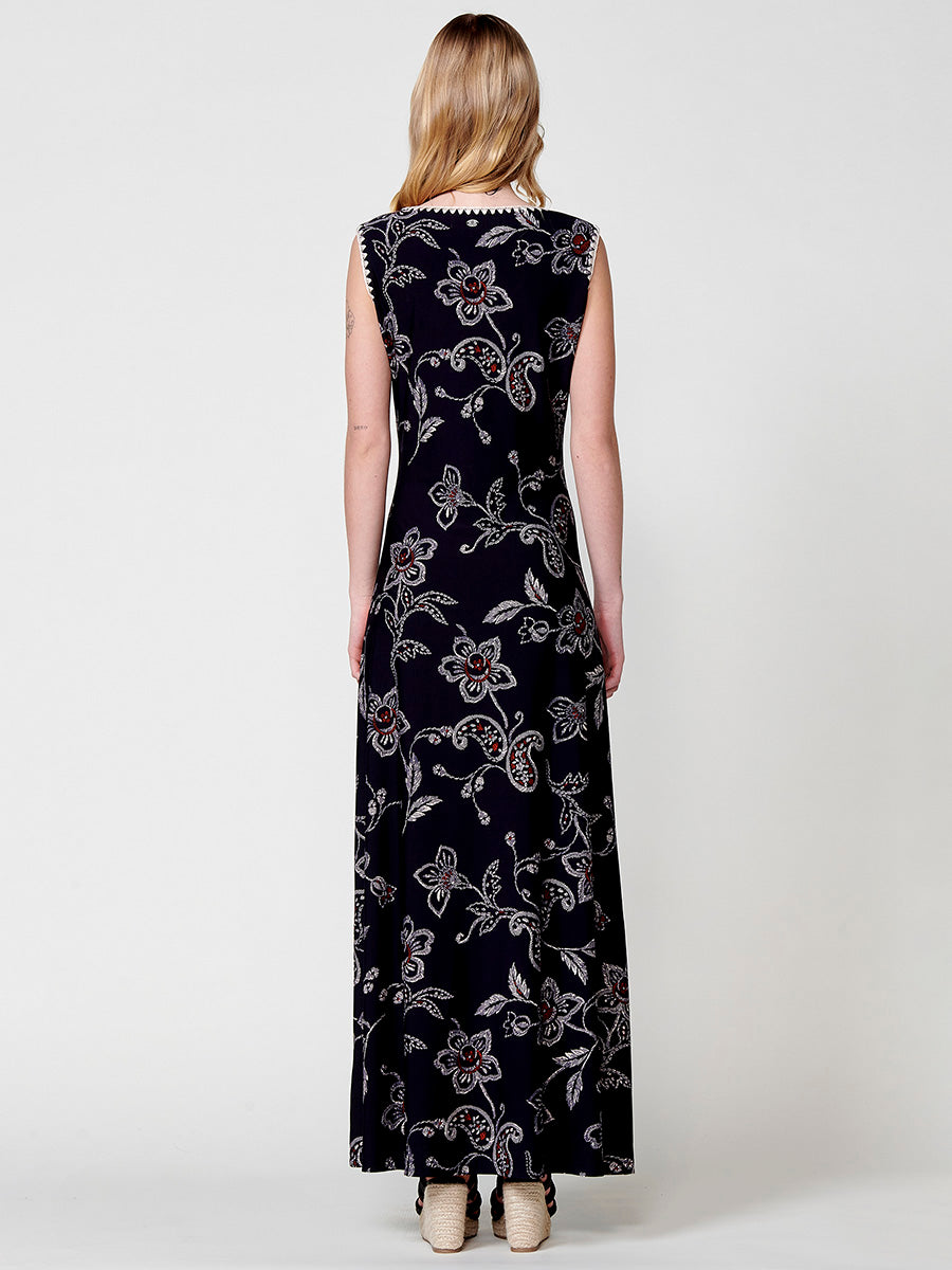 Vestido Mujer largo de tirantes estampado tropical – Koroshi 2512VS32