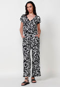 Mono Mujer largo de pierna ancha estampado – Koroshi negro