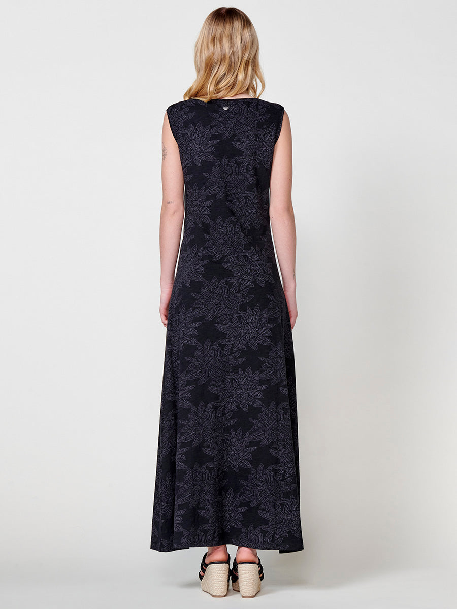 Vestido Mujer midi de algodón estampado con tigre – Koroshi negro