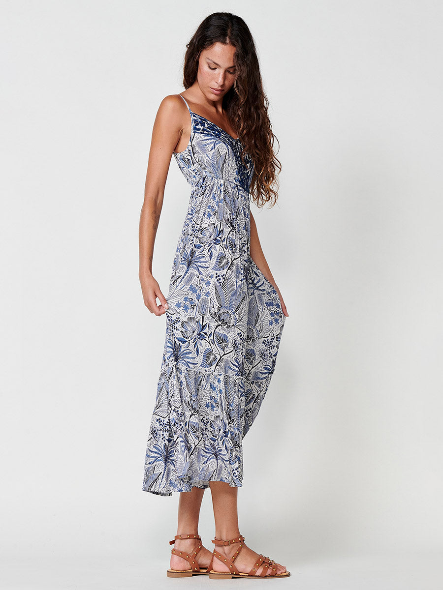Vestido Mujer largo de viscosa estampado floral – Koroshi 2512VS85