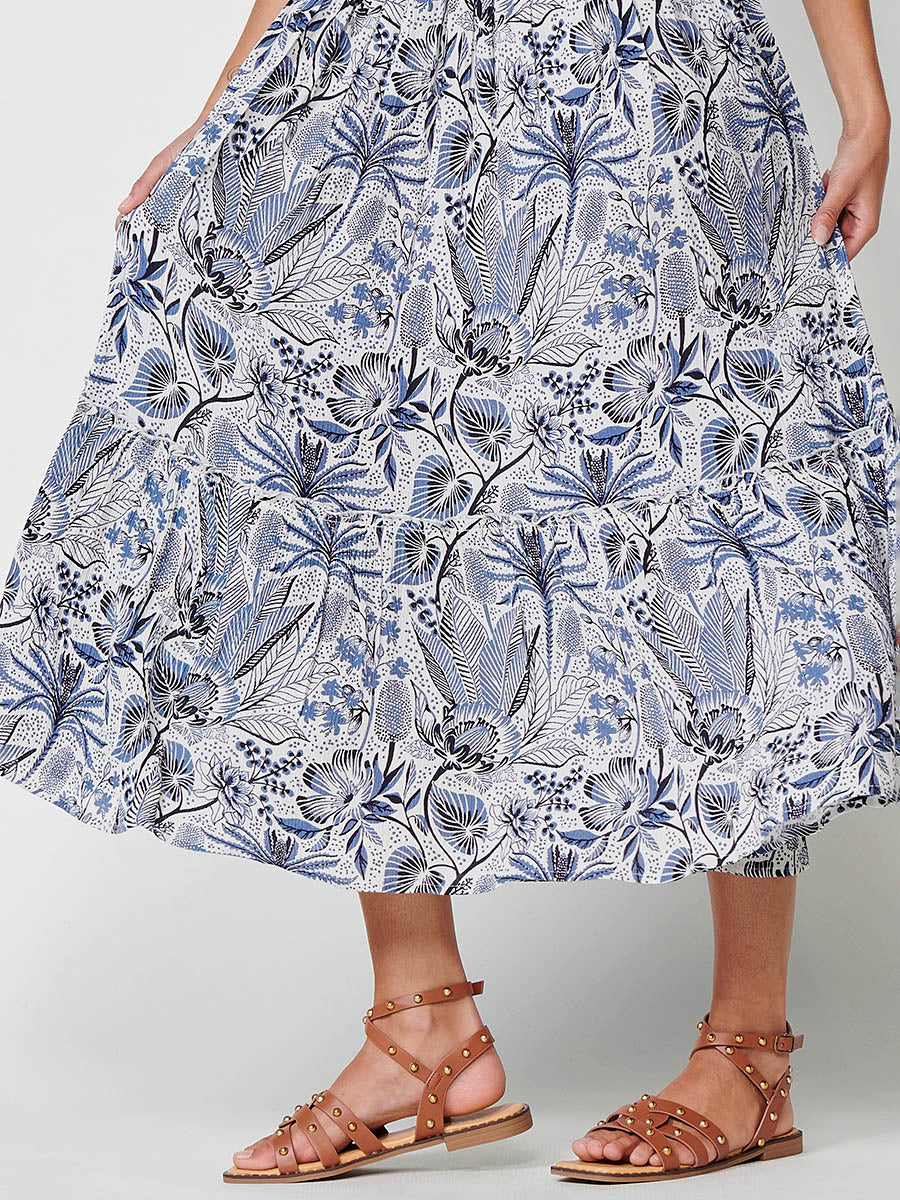 Vestido Mujer largo de viscosa estampado floral – Koroshi 2512VS85