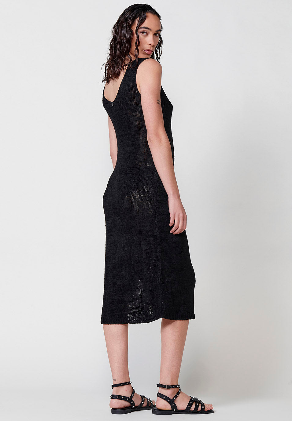 Vestido Mujer de tirantes de punto – Koroshi negro