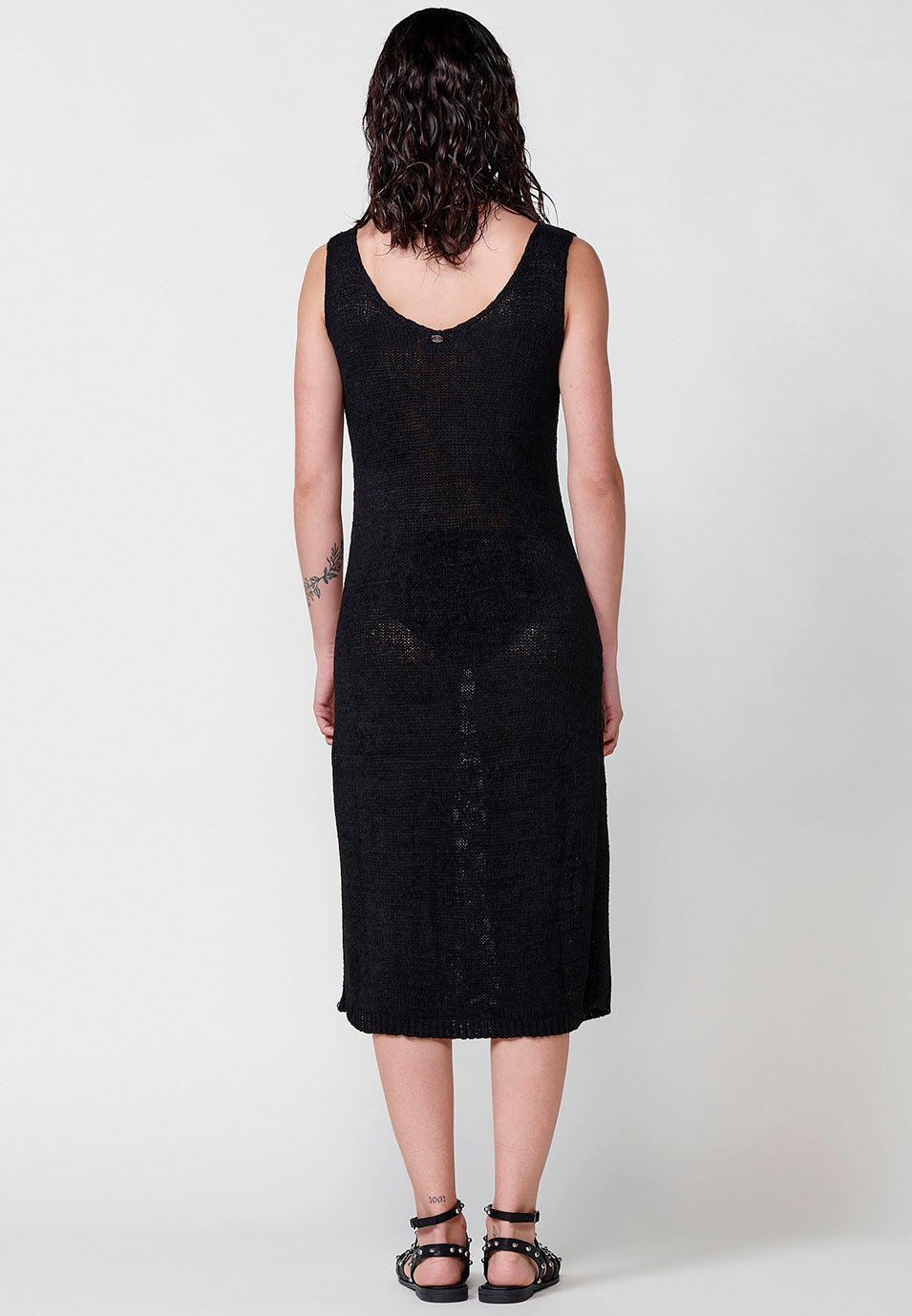 Vestido Mujer de tirantes de punto – Koroshi negro