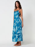Vestido Mujer largo de viscosa estampado floral – Koroshi azul