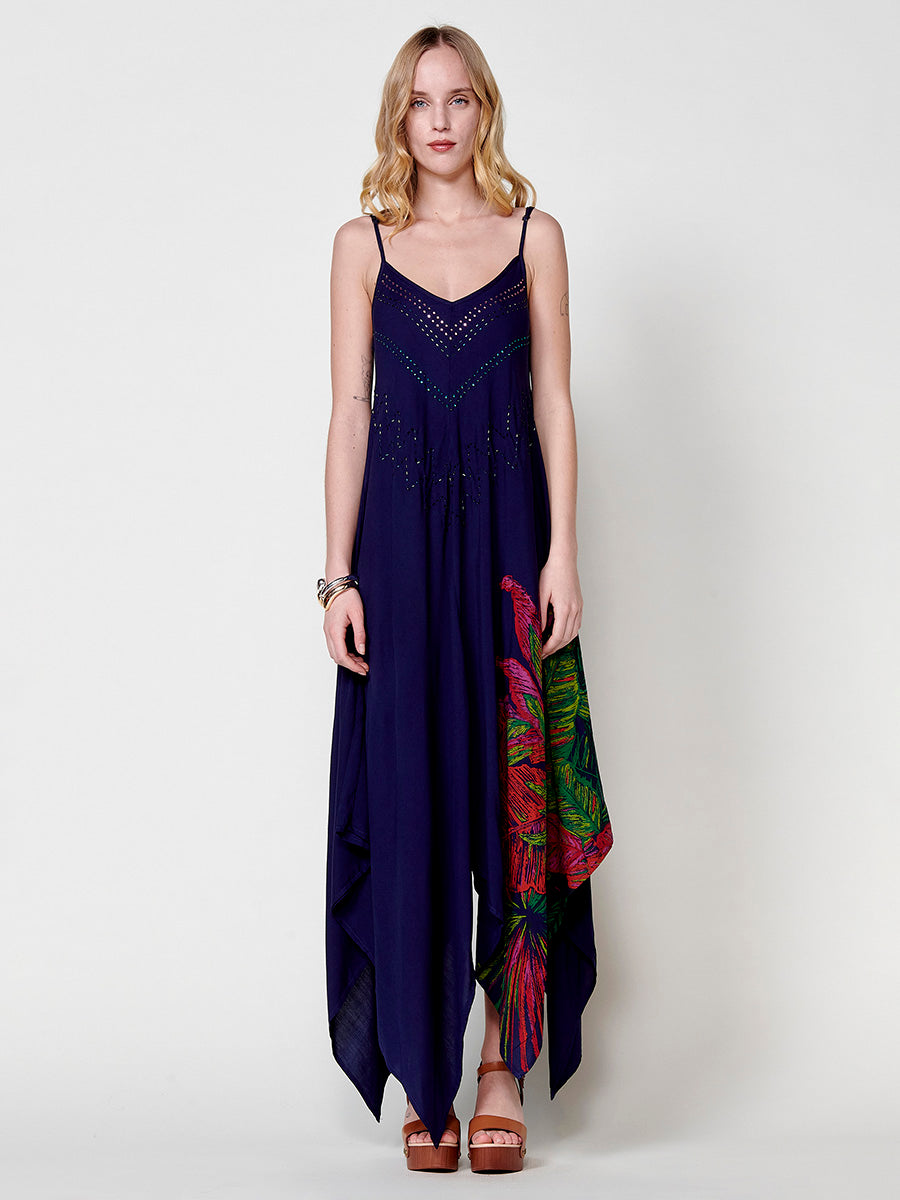 Vestido Mujer largo estampado floral posicional – Koroshi multicolor