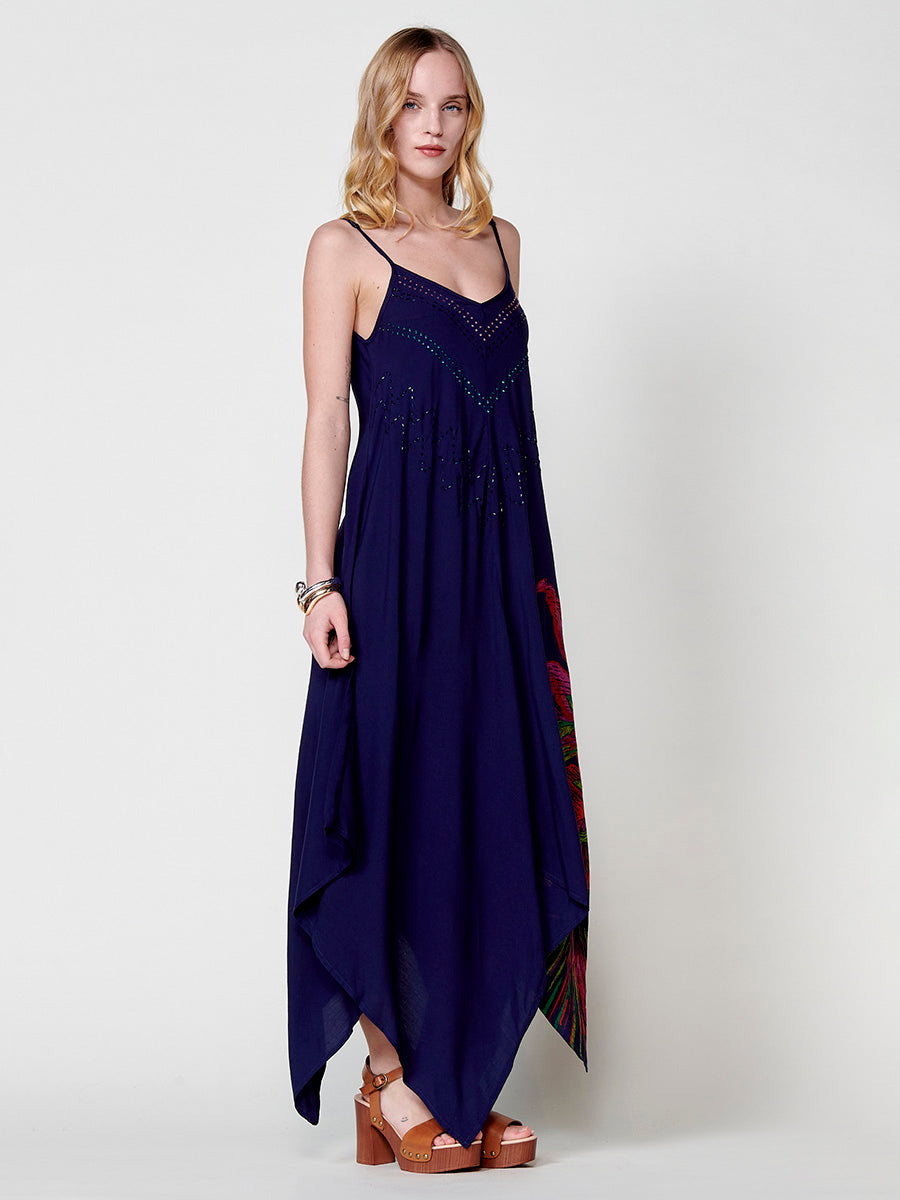Vestido Mujer largo estampado floral posicional – Koroshi multicolor