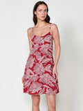 Vestido Mujer corto de viscosa estampado floral – Koroshi rojo