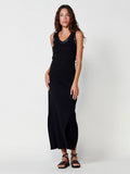 Vestido Mujer maxi de punto canalé – Koroshi negro