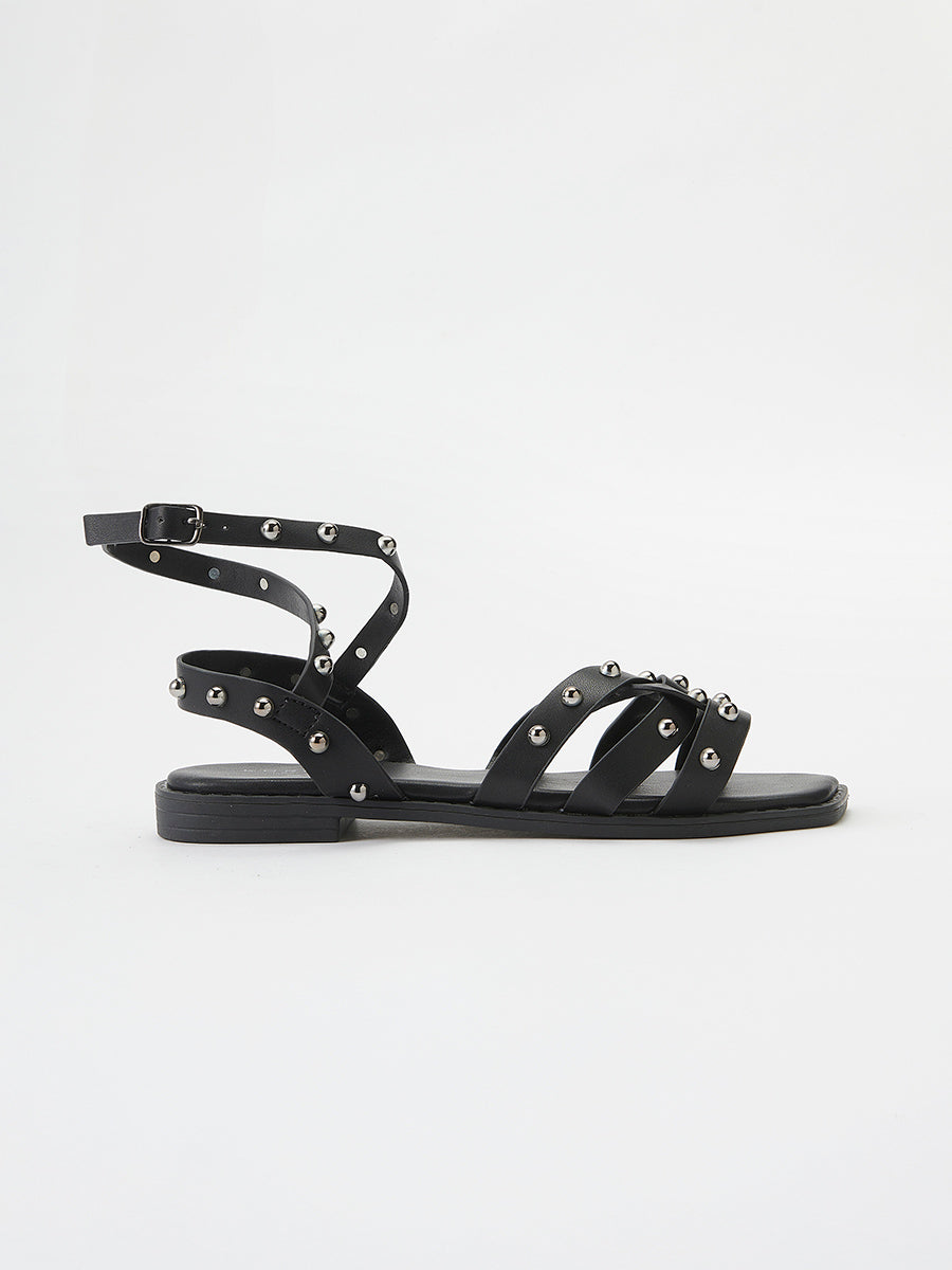 Sandalias Mujer planas con tachuelas – Koroshi 2512XC04