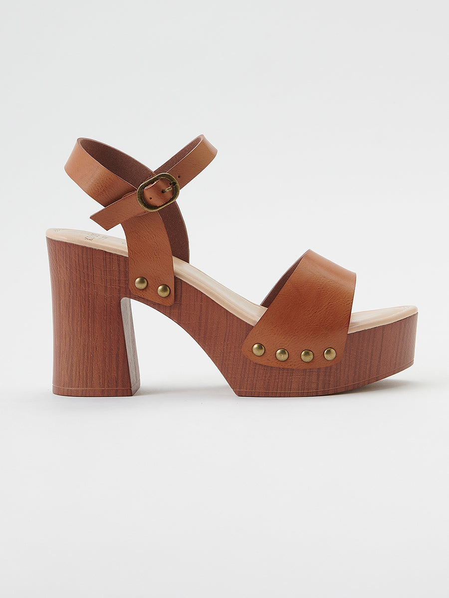 Sandalias Mujer de tacón con plataforma – Koroshi marrón