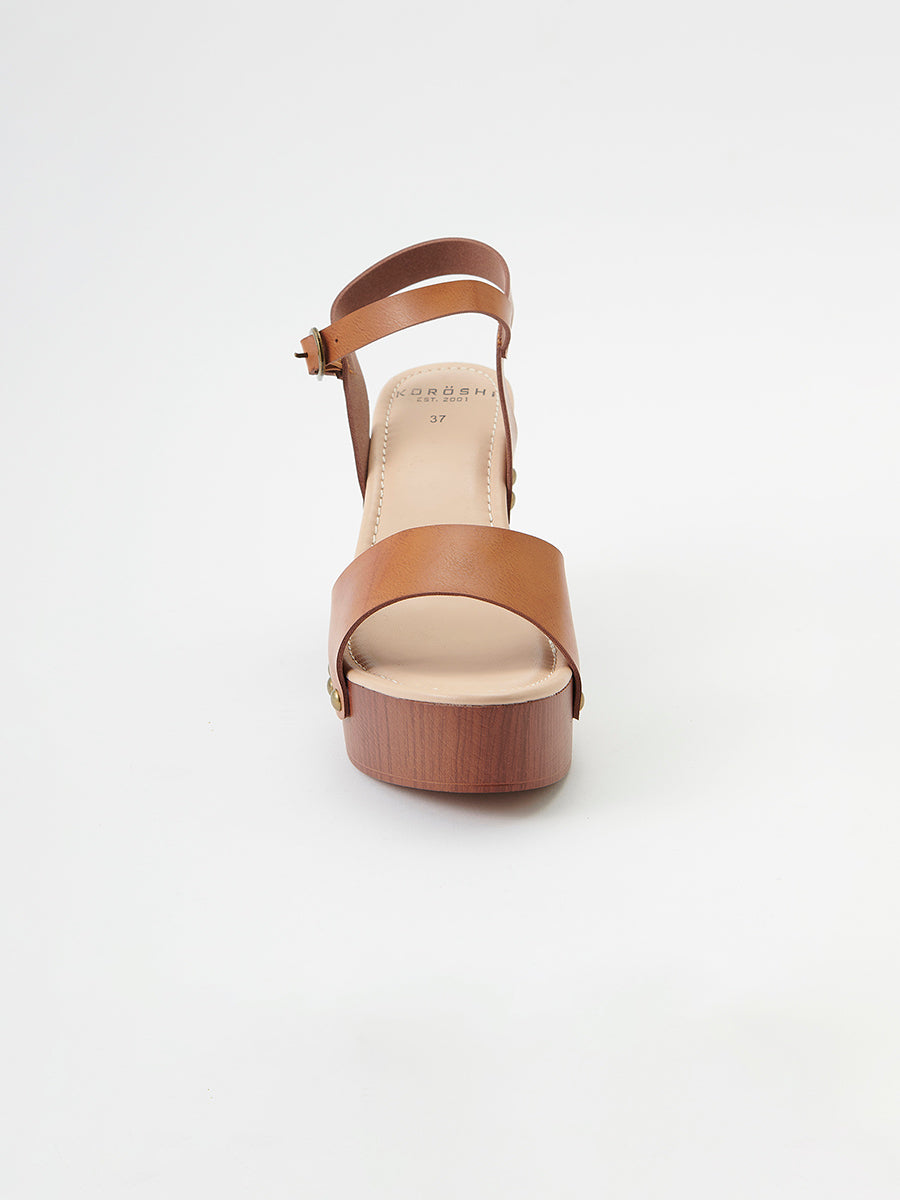 Sandalias Mujer de tacón con plataforma – Koroshi marrón