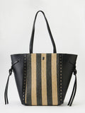 Bolso Mujer shopper efecto piel con rafia – Koroshi negro