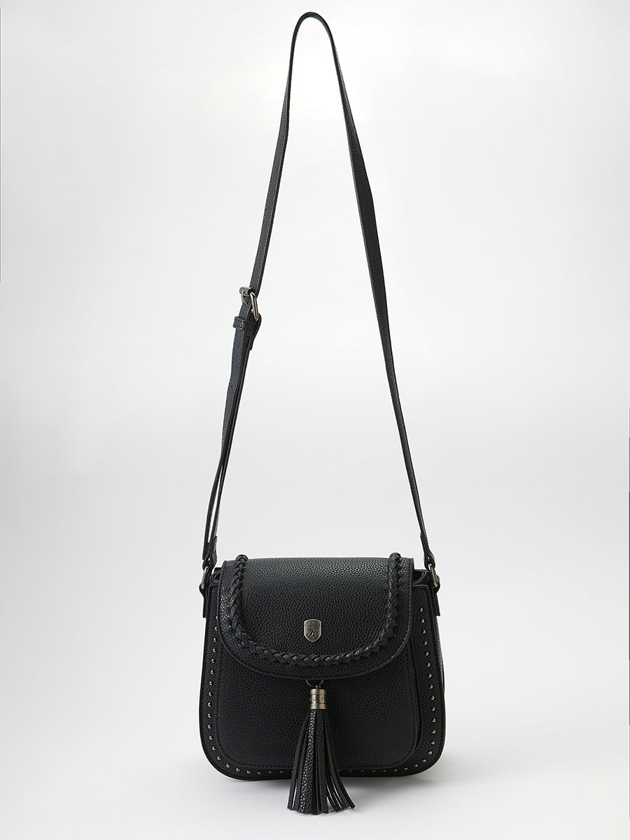 Bolso Mujer bandolera efecto piel con borla – Koroshi negro