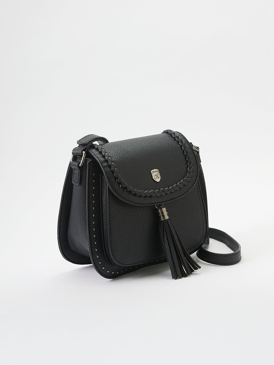 Bolso Mujer bandolera efecto piel con borla – Koroshi negro