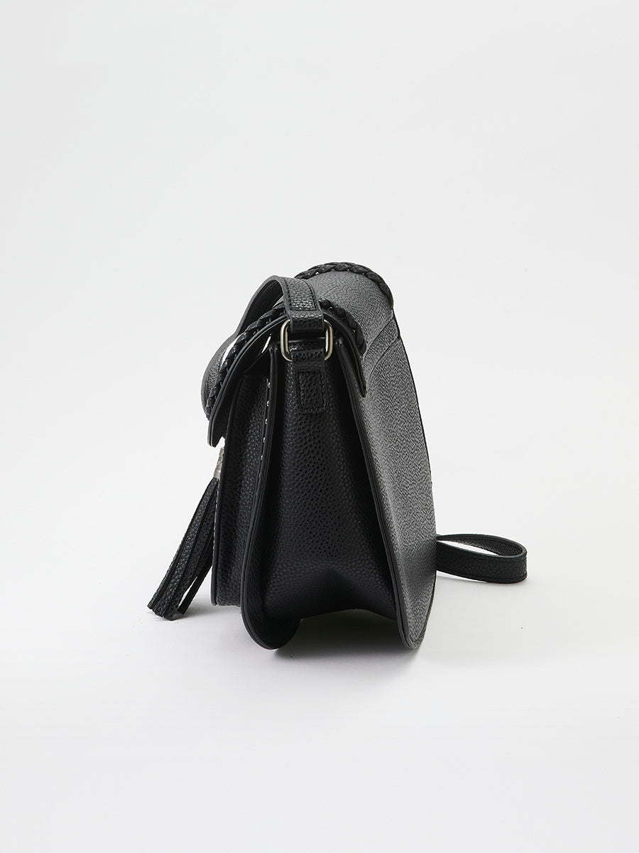 Bolso Mujer bandolera efecto piel con borla – Koroshi negro