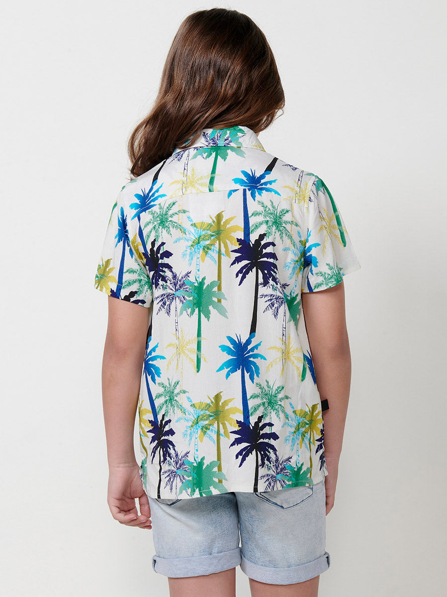 Camisa Niño Manga Corta Tropical Viscosa – Koroshi Multicolor
