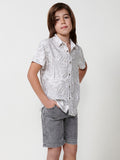 Camisa Niño Manga Corta Tropical Viscosa – Koroshi Gris