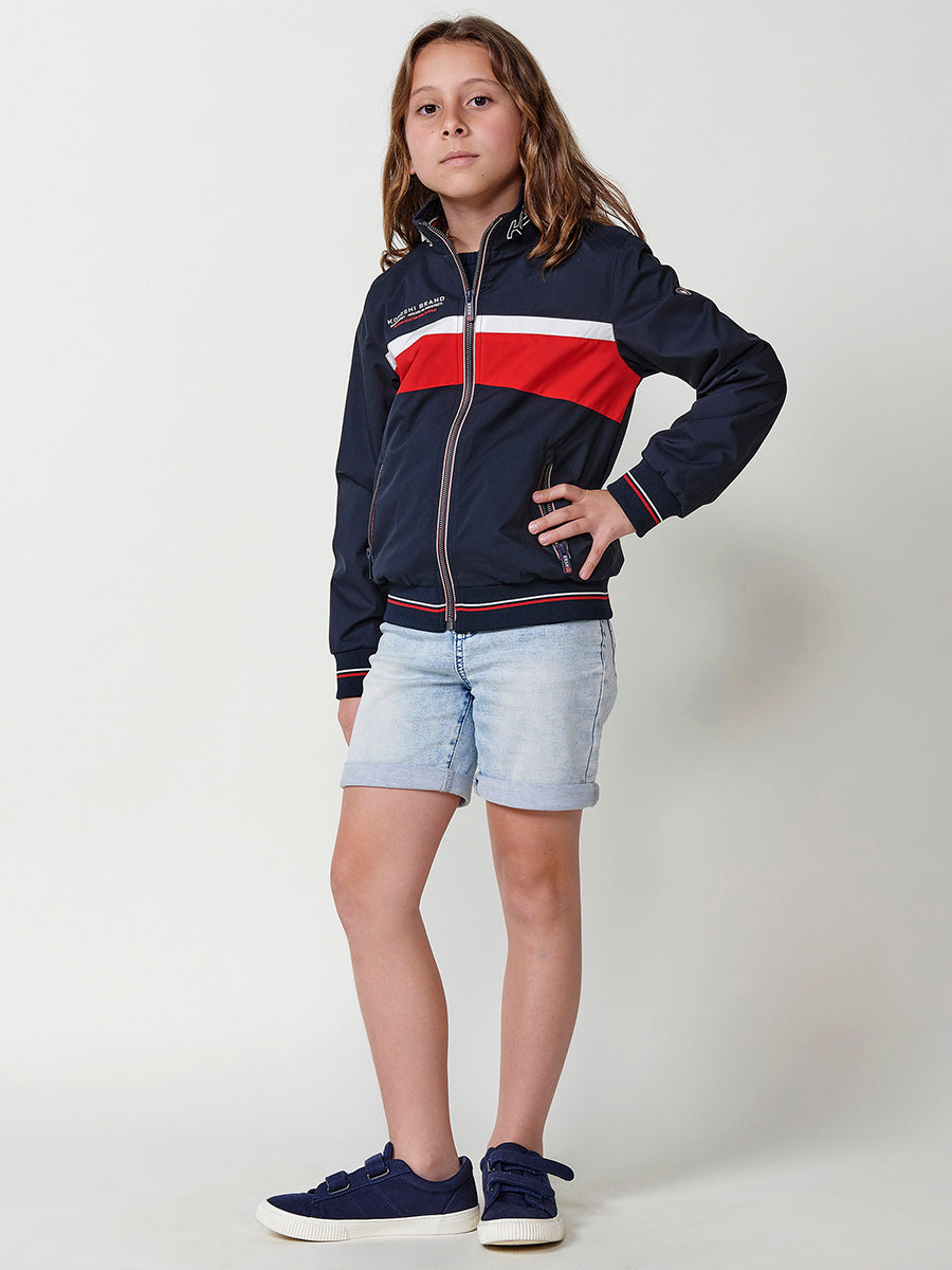 Cazadora Niño Cuello Redondo Cremallera – Koroshi Navy