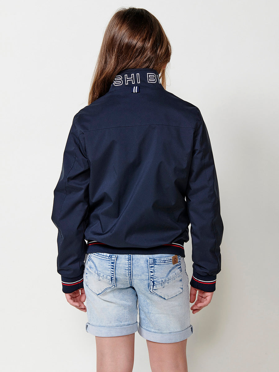 Cazadora Niño Cuello Redondo Cremallera – Koroshi Navy