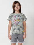 Camiseta Niño Manga Corta Calavera Palmeras – Koroshi Kaki