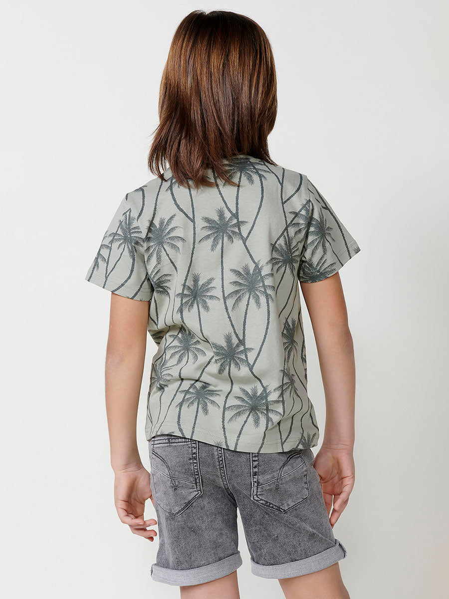 Camiseta Niño Manga Corta Calavera Palmeras – Koroshi Kaki