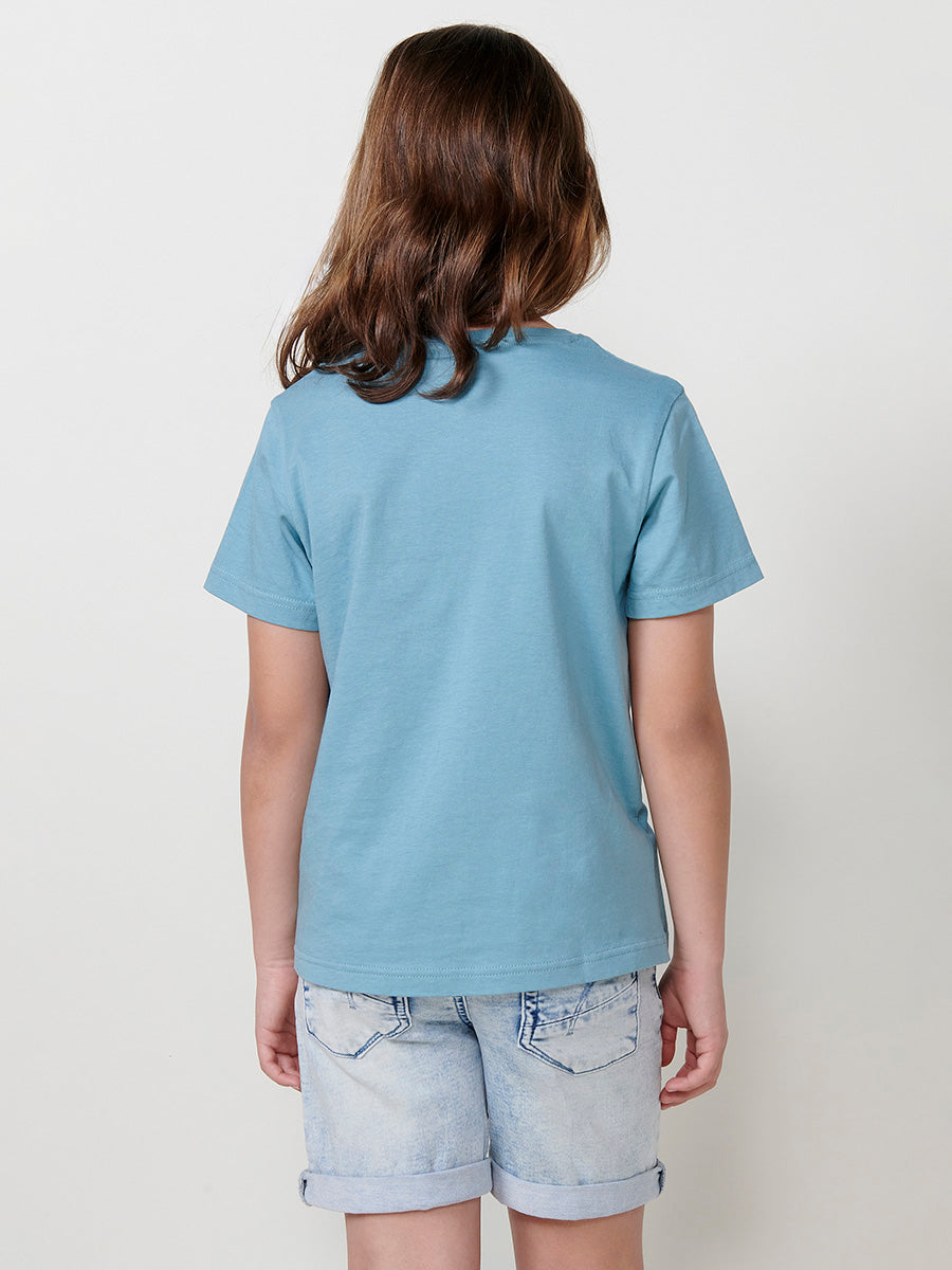 Camiseta Niño Manga Corta Calaveras Relieve – Koroshi Verde