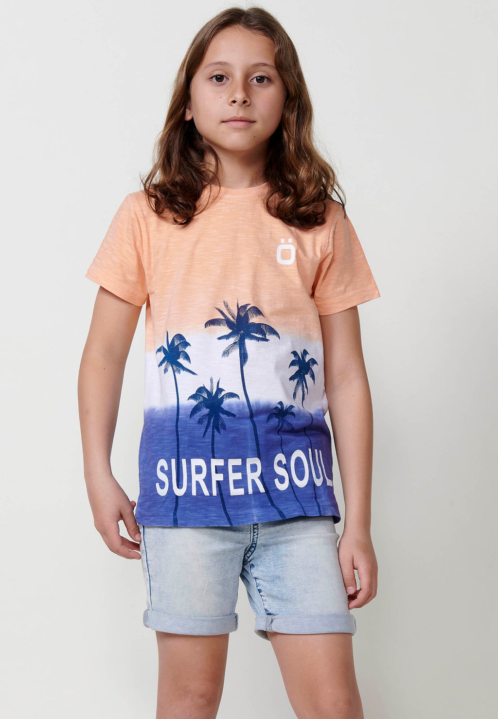 Camiseta Niño Manga Corta Dip Dye Palmeras – Koroshi Multicolor