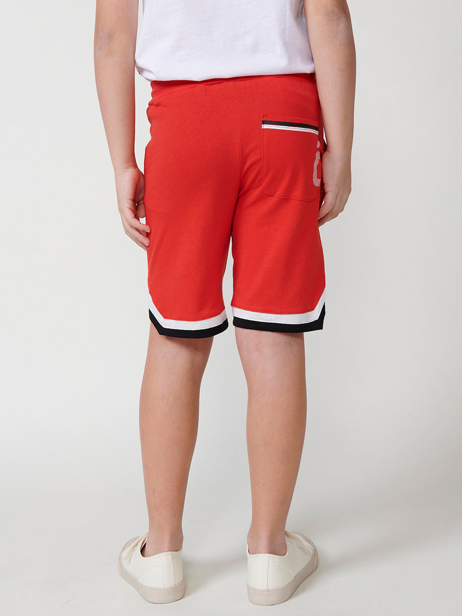 Pantalón Corto Niño Punto Algodón Bolsillo Trasero – Koroshi Rojo