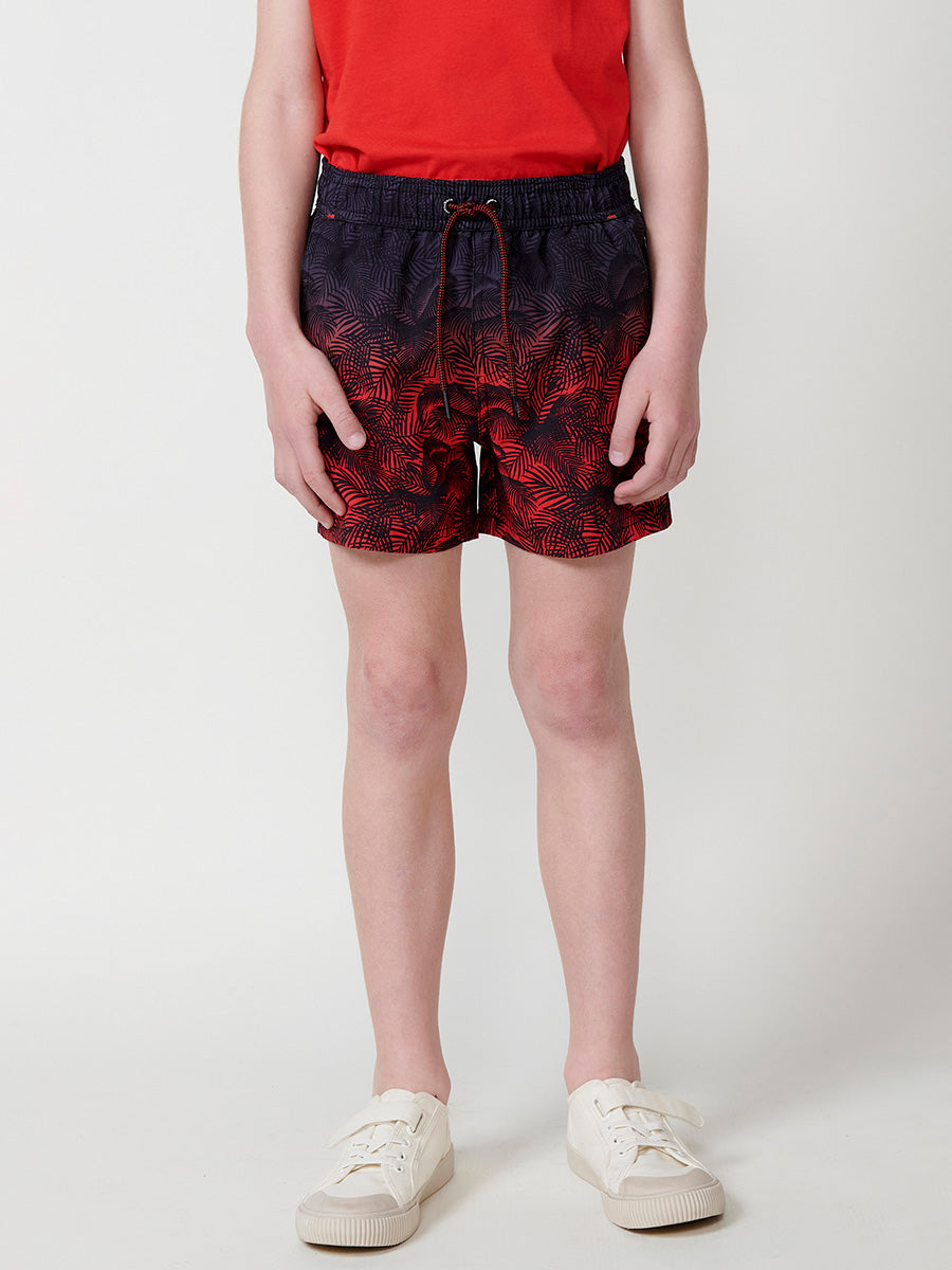 Bañador Niño Tipo Short Dip Dye Palmeras – Koroshi Rojo