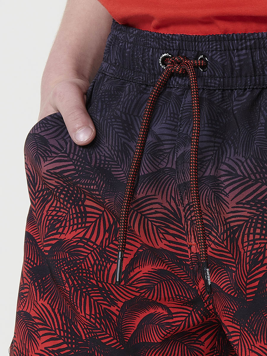 Bañador Niño Tipo Short Dip Dye Palmeras – Koroshi Rojo