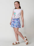 Short Niña Efecto Falda Cintura Paperbag – Koroshi Azul