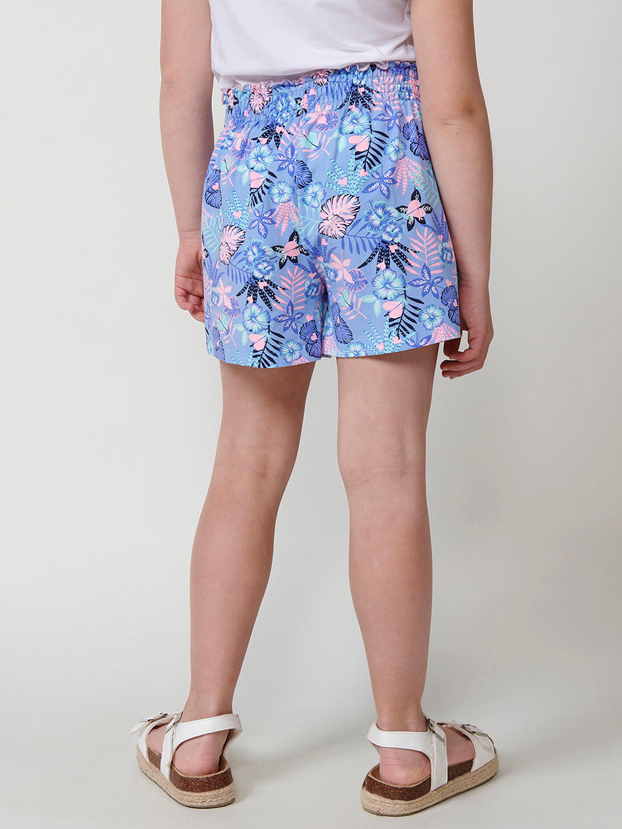 Short Niña Efecto Falda Cintura Paperbag – Koroshi Azul