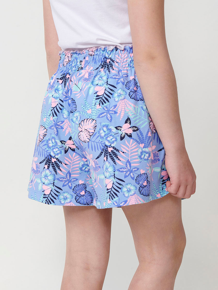 Short Niña Efecto Falda Cintura Paperbag – Koroshi Azul