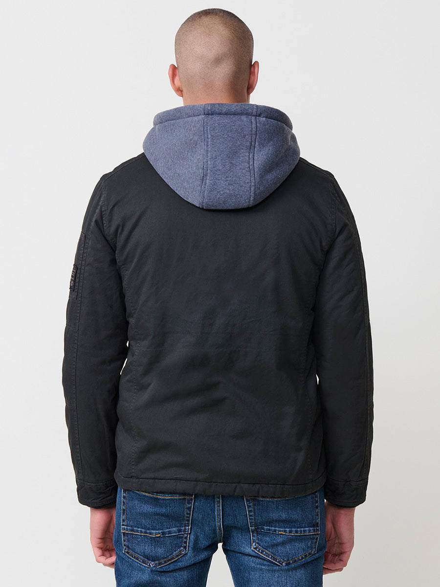Chaqueta Cazadora Militar Hombre Algodón con Capucha – Koroshi 2521JA22