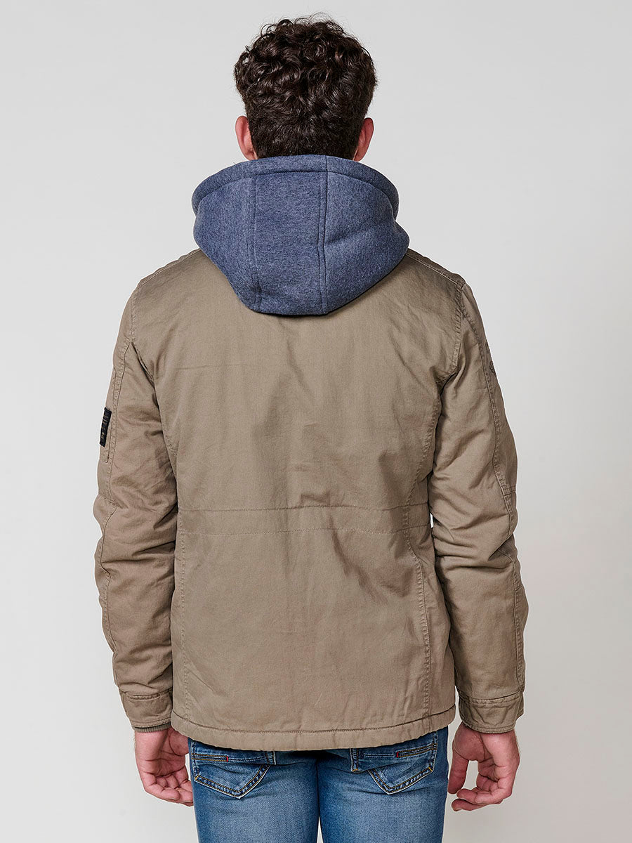 Chaqueta Cazadora Militar Hombre Algodón con Capucha – Koroshi 2521JA22